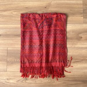 Moroccan Pashmina - pattered coral